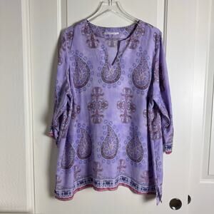 Violet & Claire Paisley Tunic Dressy Blouse